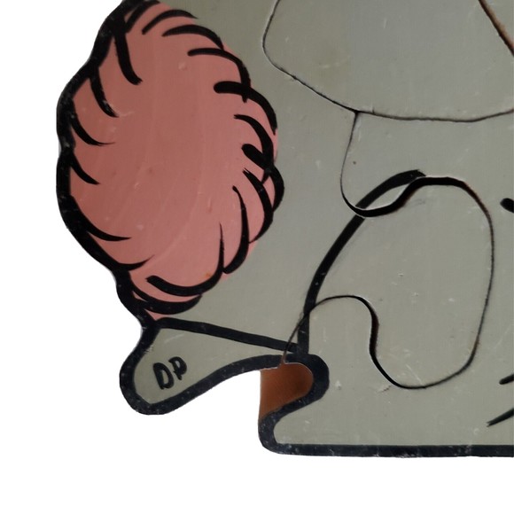 Bunny Rabbit Wooden Puzzle Toddler Chunky Jigsaw Signed Kermit & Diane Pope Vtg - Picture 7 of 12